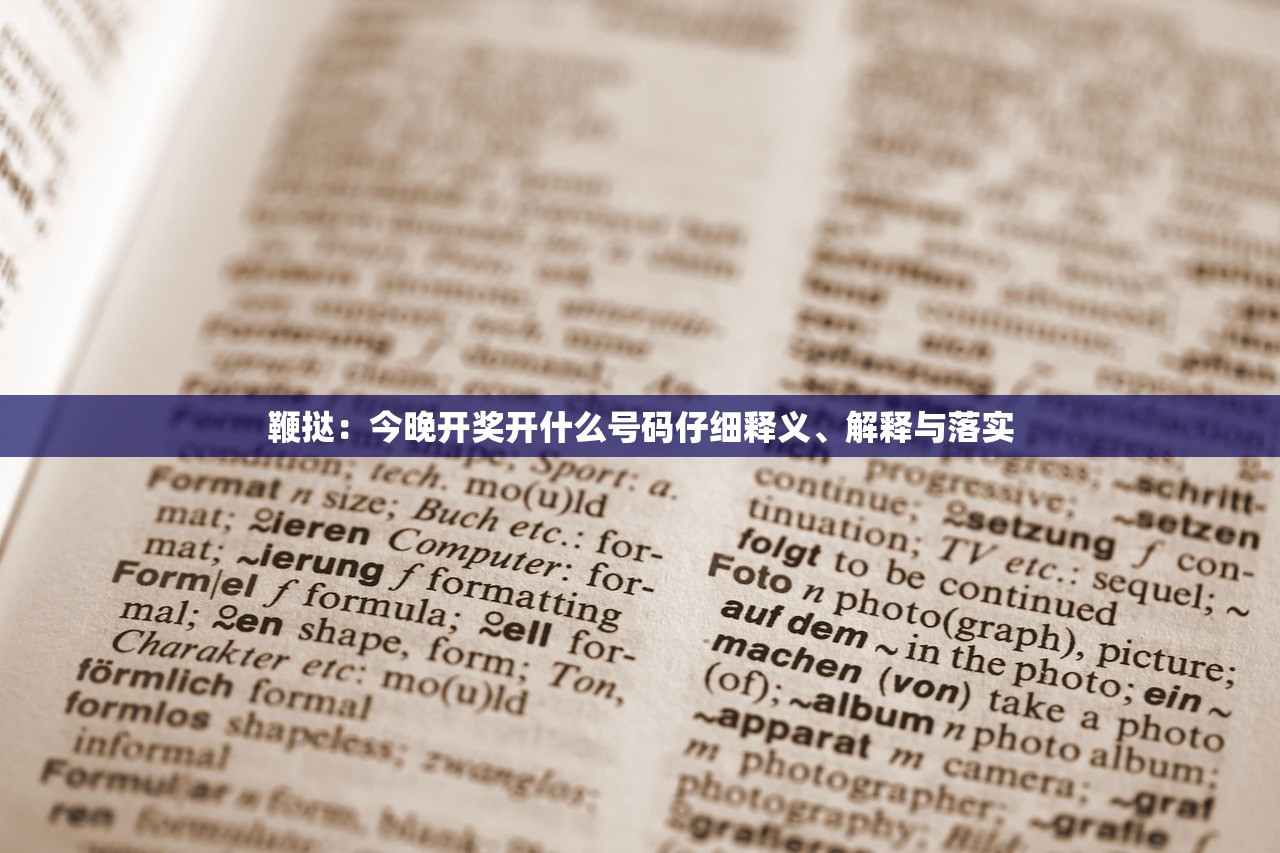 鞭挞:今晚开奖开什么号码仔细释义、解释与落实 鞭挞:今晚开奖开什么号码仔细释义、解释与落实