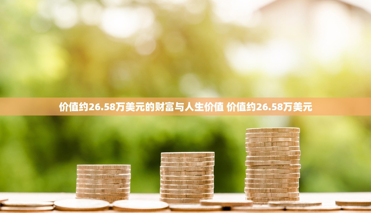 价值约26.58万美元的财富与人生价值 价值约26.58万美元