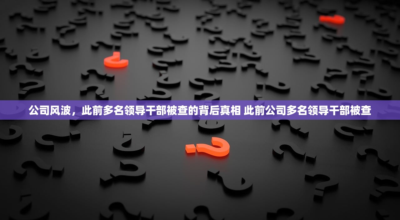 公司风波,此前多名领导干部被查的背后真相 此前公司多名领导干部被查 公司风波,此前多名领导干部被查的背后真相 此前公司多名领导干部被查