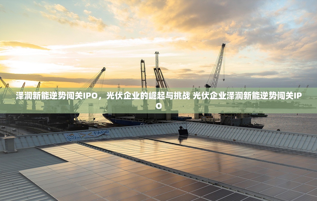 泽润新能逆势闯关IPO，光伏企业的崛起与挑战 光伏企业泽润新能逆势闯关IPO
