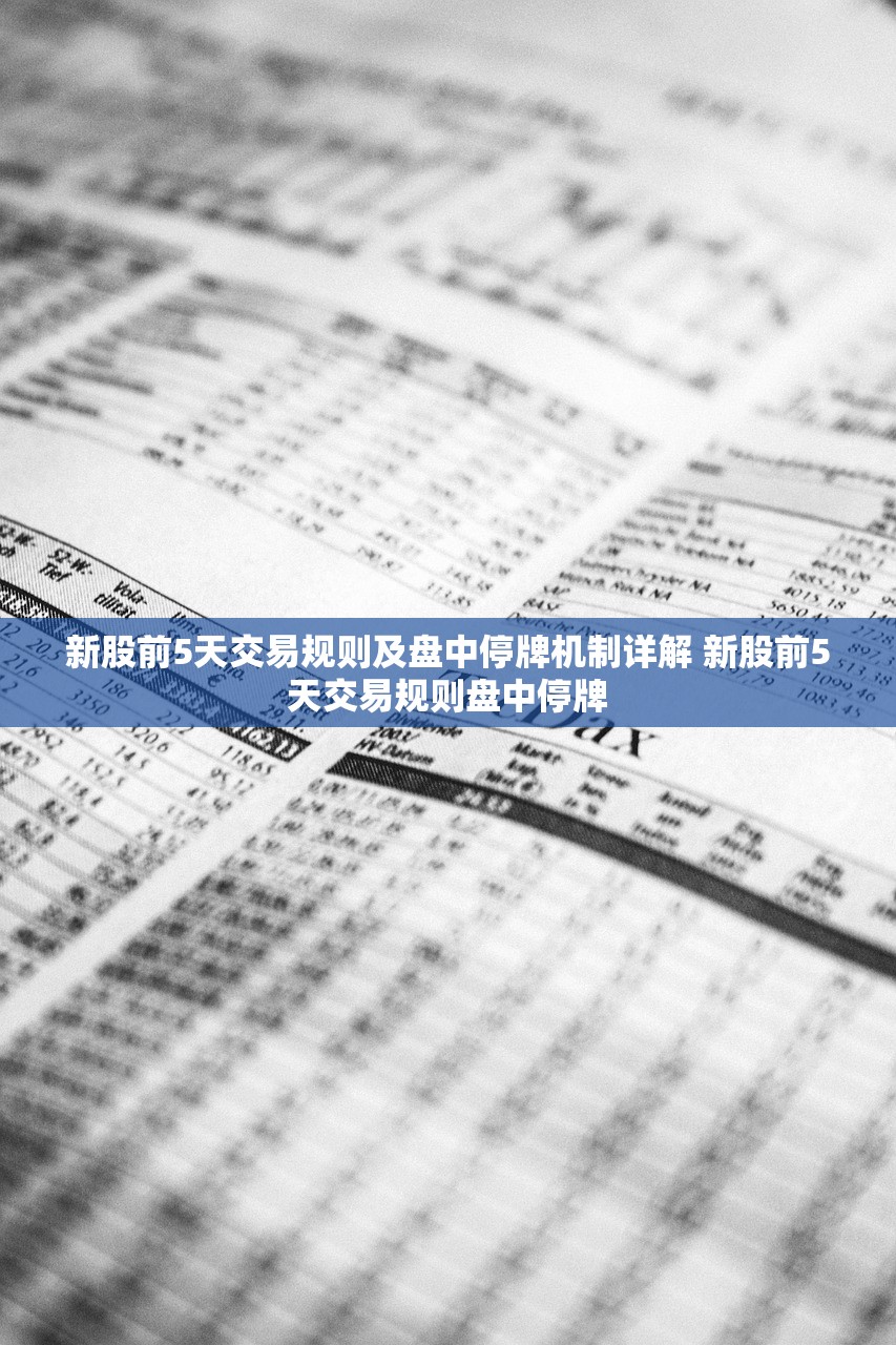 新股前5天交易规则及盘中停牌机制详解 新股前5天交易规则盘中停牌 新股前5天交易规则及盘中停牌机制详解 新股前5天交易规则盘中停牌
