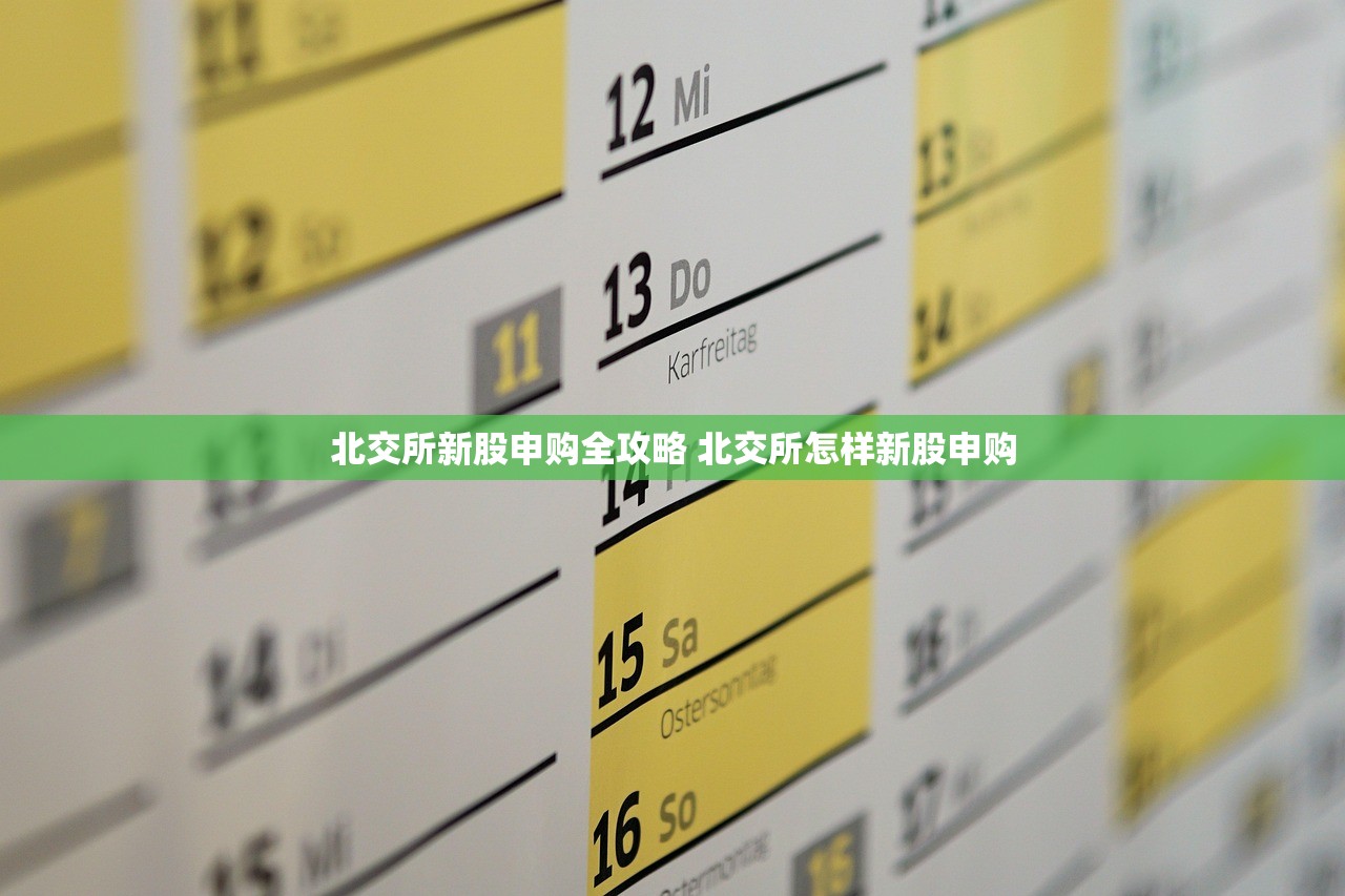 北交所新股申购全攻略 北交所怎样新股申购