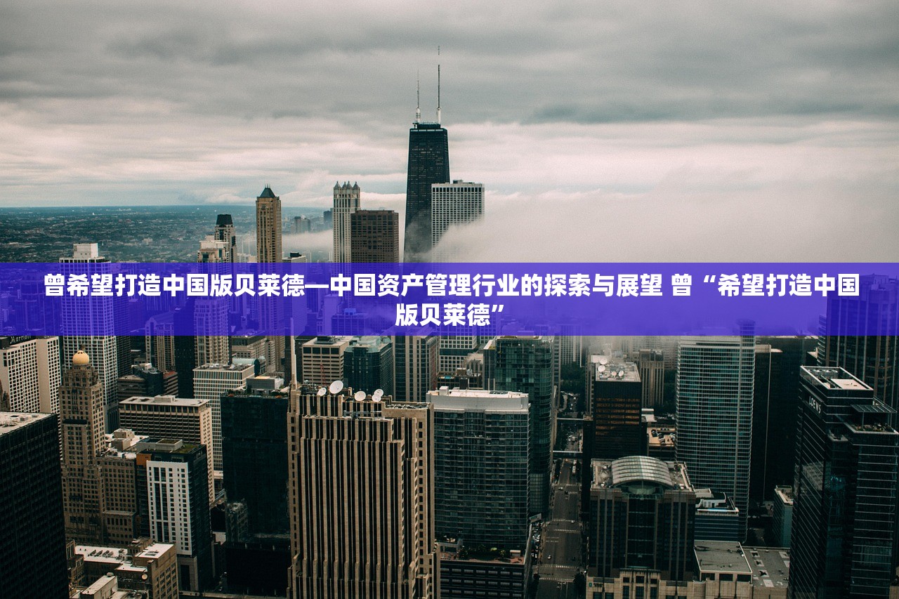 曾希望打造中国版贝莱德—中国资产管理行业的探索与展望 曾“希望打造中国版贝莱德”
