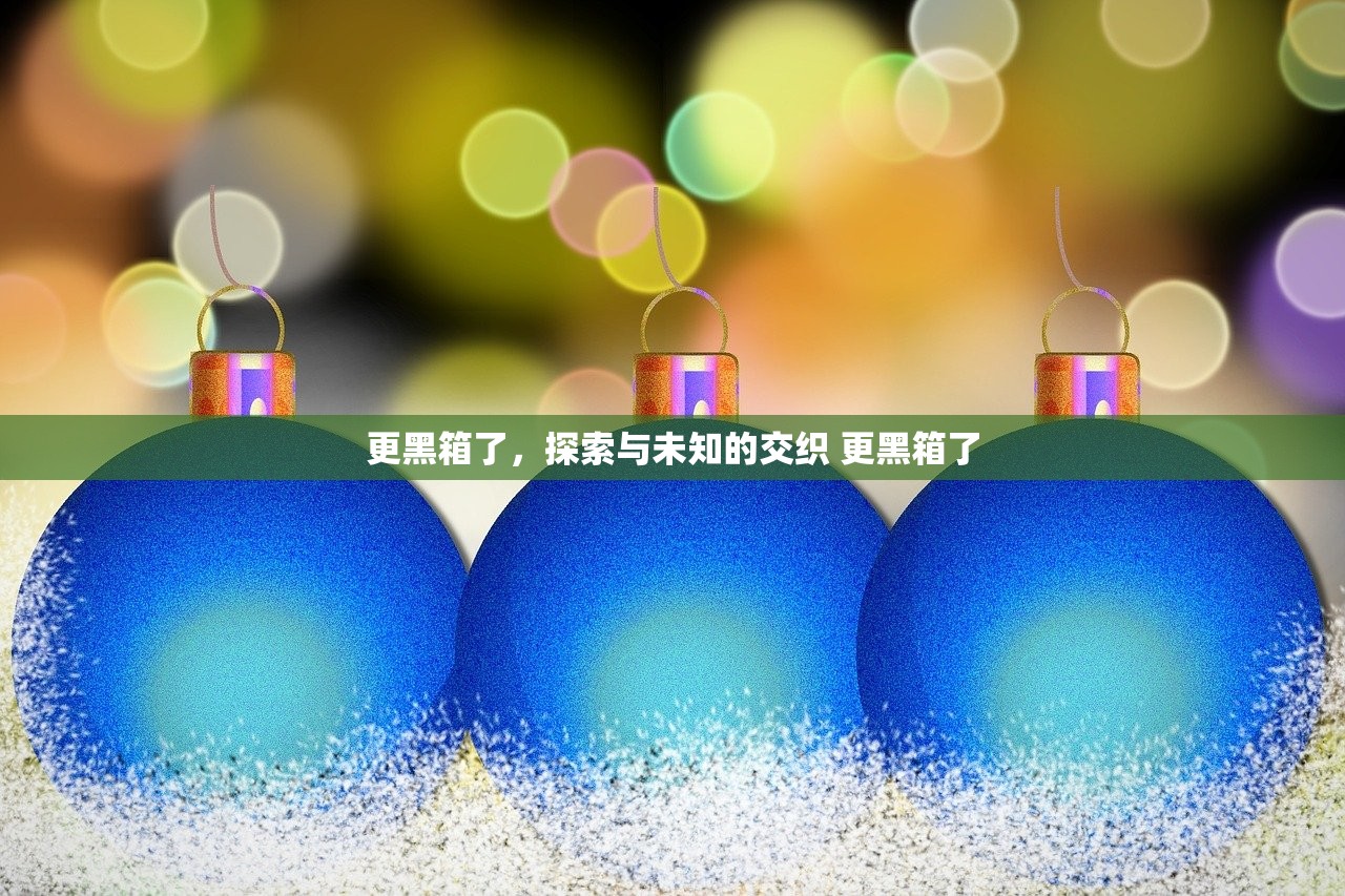 更黑箱了，探索与未知的交织 更黑箱了