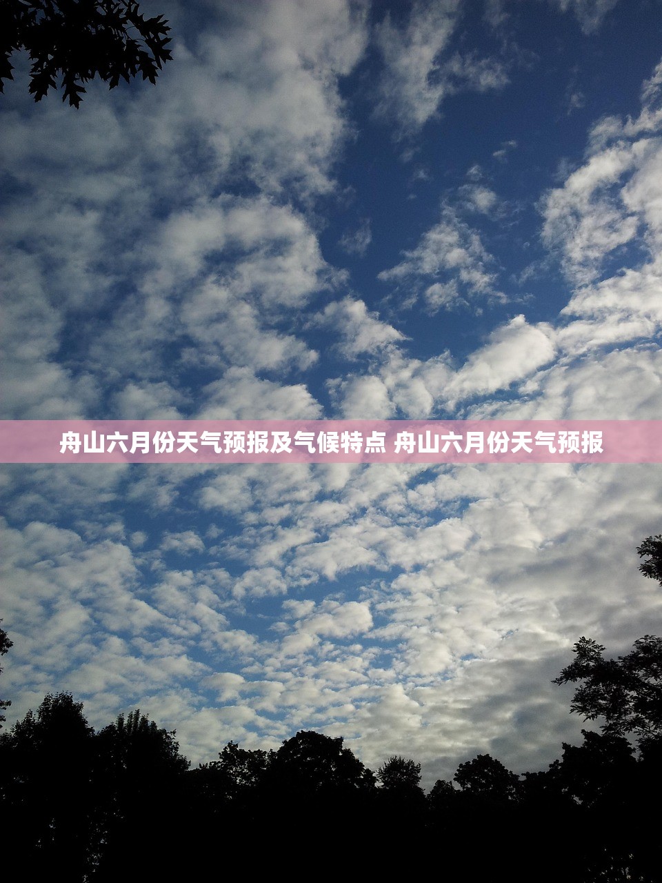舟山六月份天气预报及气候特点 舟山六月份天气预报 舟山六月份天气预报及气候特点 舟山六月份天气预报