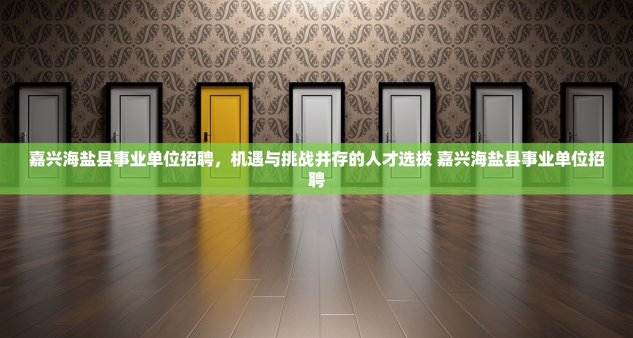 嘉兴海盐县事业单位招聘,机遇与挑战并存的人才选拔 嘉兴海盐县事业单位招聘 嘉兴海盐县事业单位招聘,机遇与挑战并存的人才选拔 嘉兴海盐县事业单位招聘