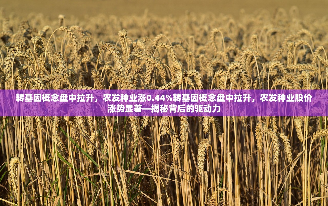 转基因概念盘中拉升,农发种业涨0.44%转基因概念盘中拉升,农发种业股价涨势显著—揭秘背后的驱动力 转基因概念盘中拉升,农发种业涨0.44%转基因概念盘中拉升,农发种业股价涨势显著—揭秘背后的驱动力