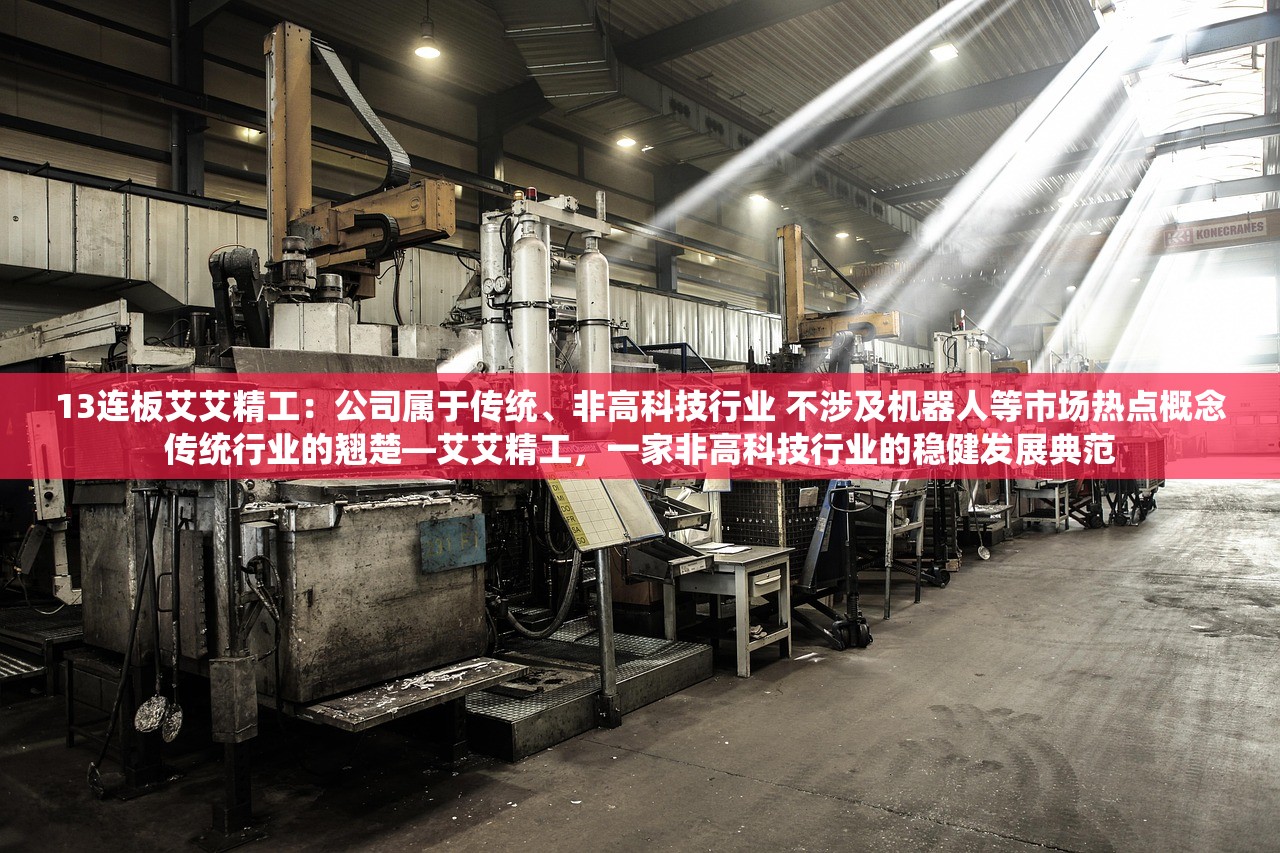 13连板艾艾精工：公司属于传统、非高科技行业 不涉及机器人等市场热点概念传统行业的翘楚—艾艾精工，一家非高科技行业的稳健发展典范