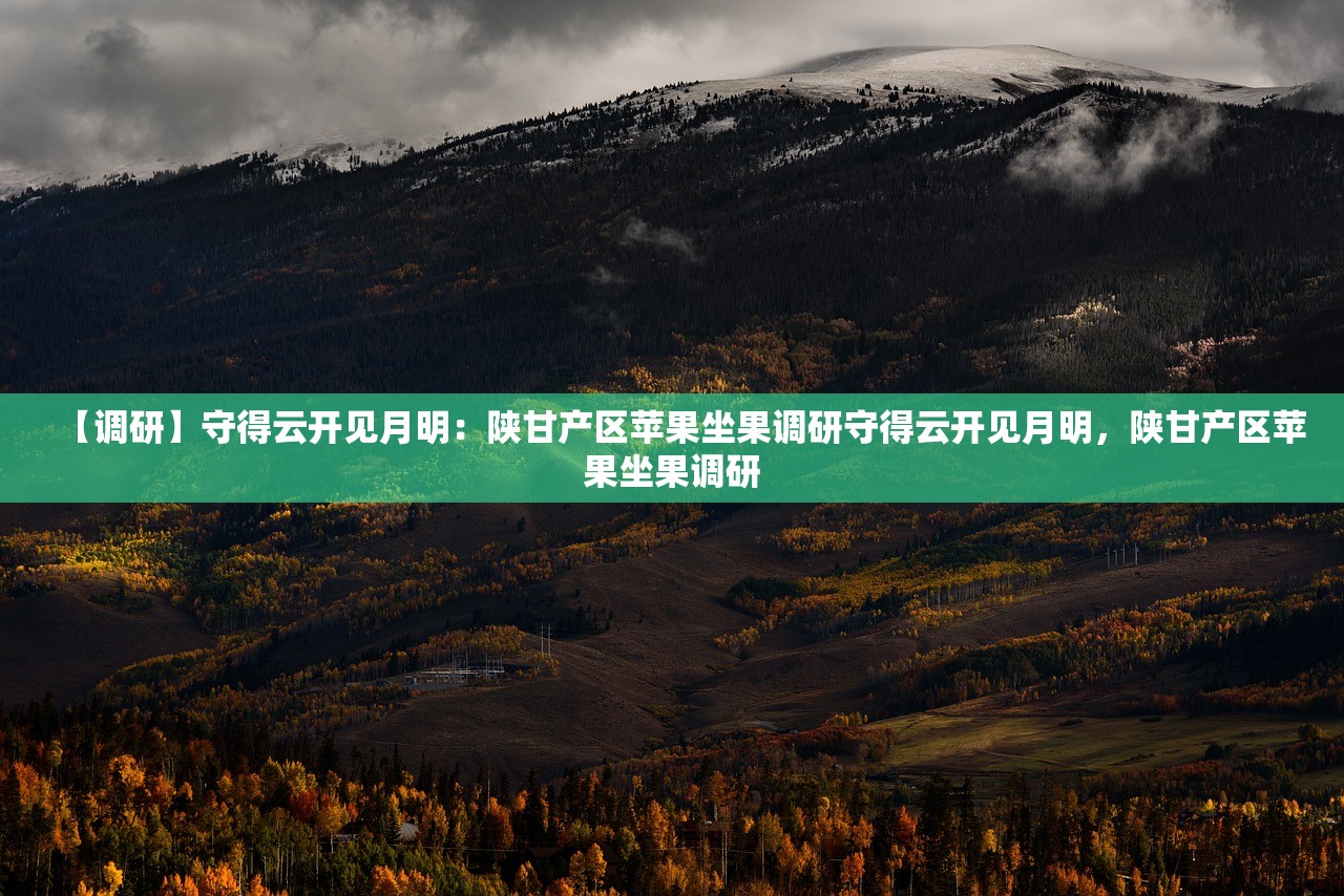 【调研】守得云开见月明：陕甘产区苹果坐果调研守得云开见月明，陕甘产区苹果坐果调研