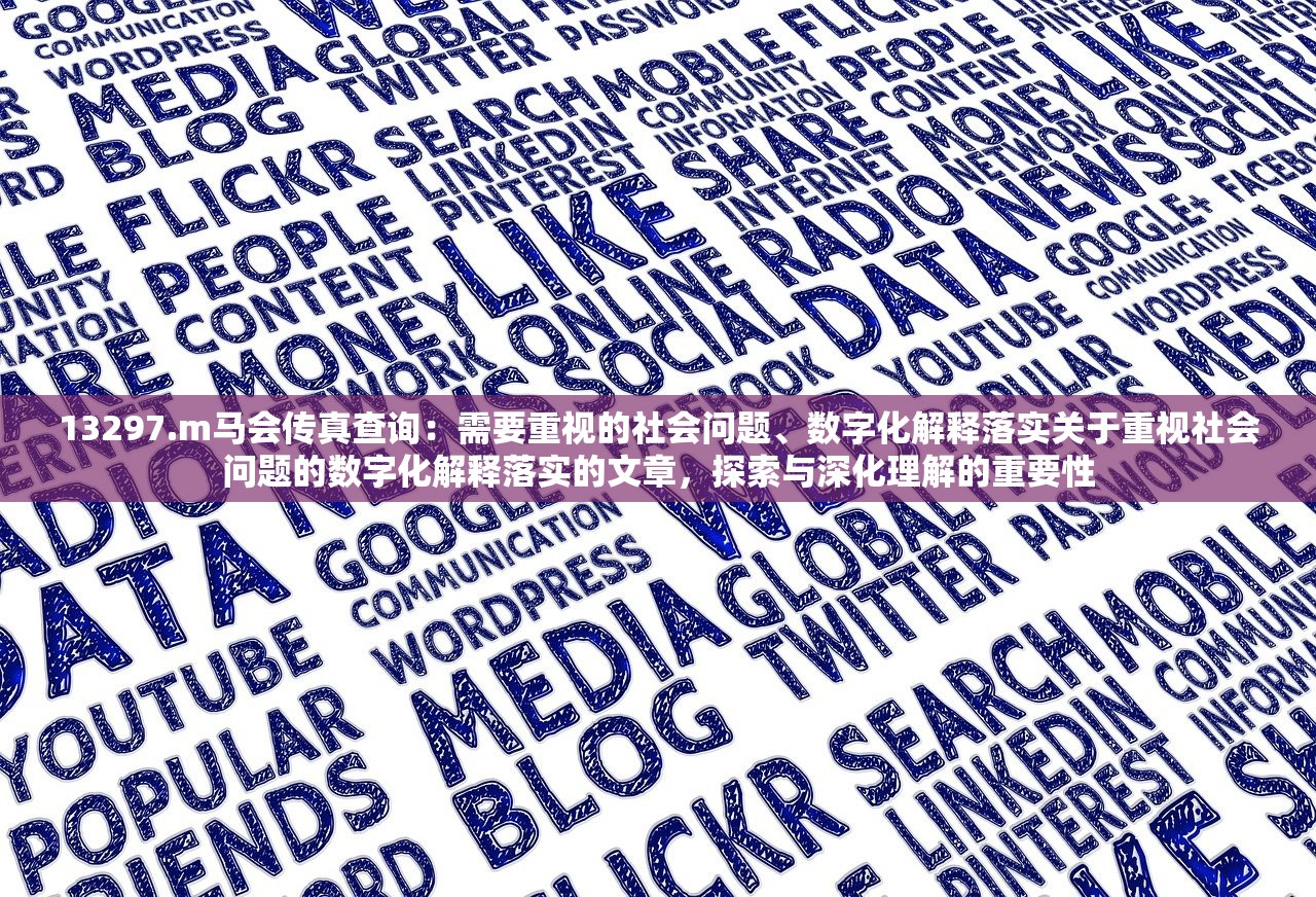 13297.m马会传真查询：需要重视的社会问题、数字化解释落实关于重视社会问题的数字化解释落实的文章，探索与深化理解的重要性