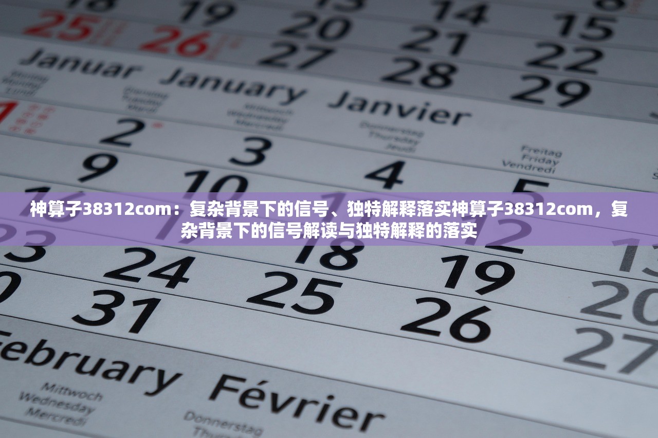 神算子38312com：复杂背景下的信号、独特解释落实神算子38312com，复杂背景下的信号解读与独特解释的落实