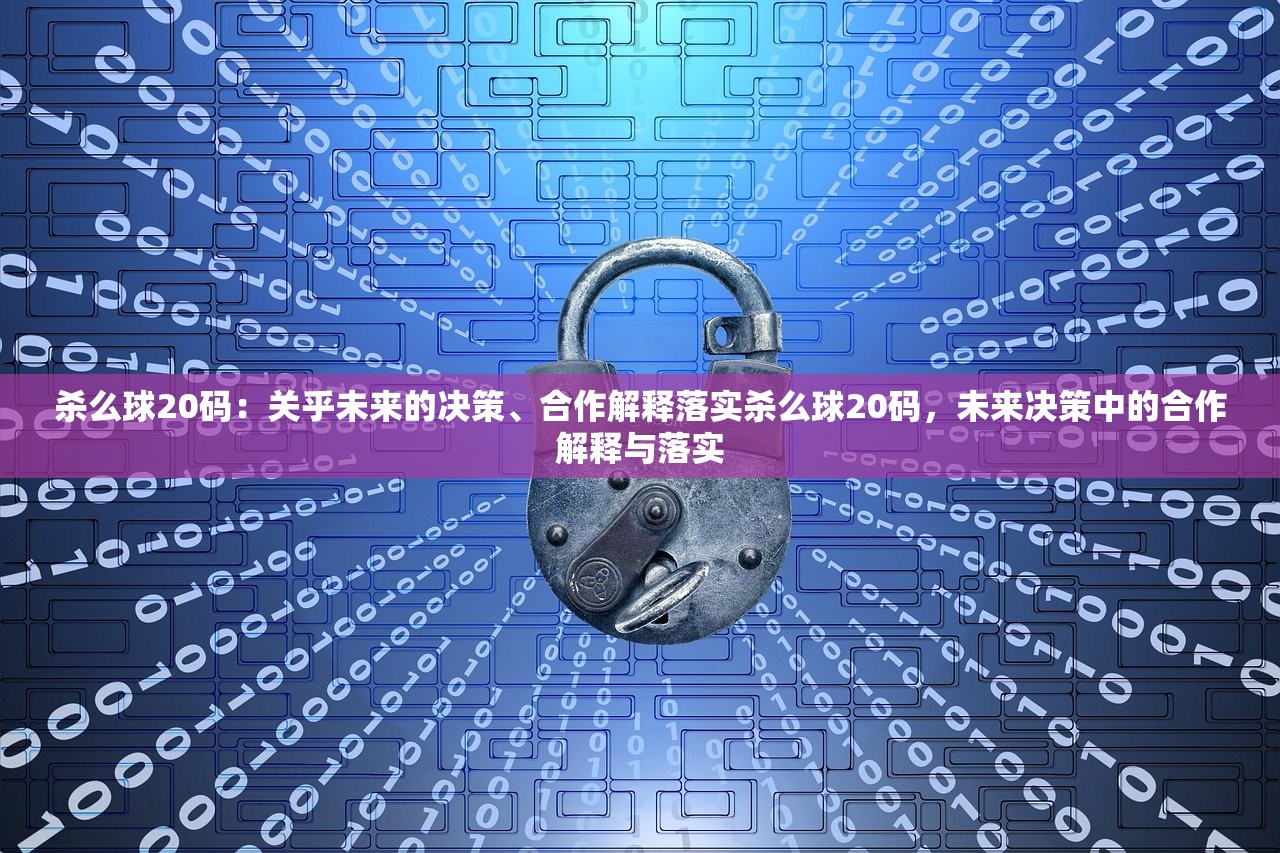 杀么球20码：关乎未来的决策、合作解释落实杀么球20码，未来决策中的合作解释与落实