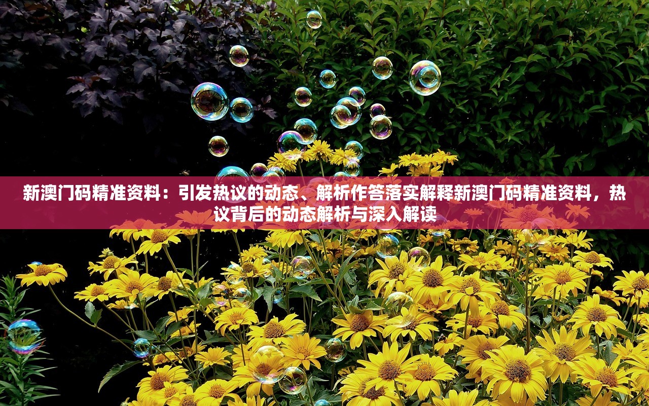 新澳门码精准资料：引发热议的动态、解析作答落实解释新澳门码精准资料，热议背后的动态解析与深入解读