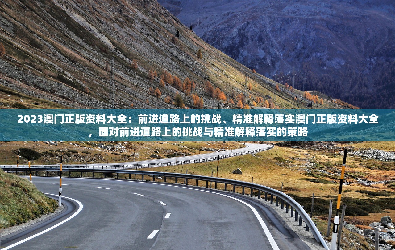 2023澳门正版资料大全：前进道路上的挑战、精准解释落实澳门正版资料大全，面对前进道路上的挑战与精准解释落实的策略
