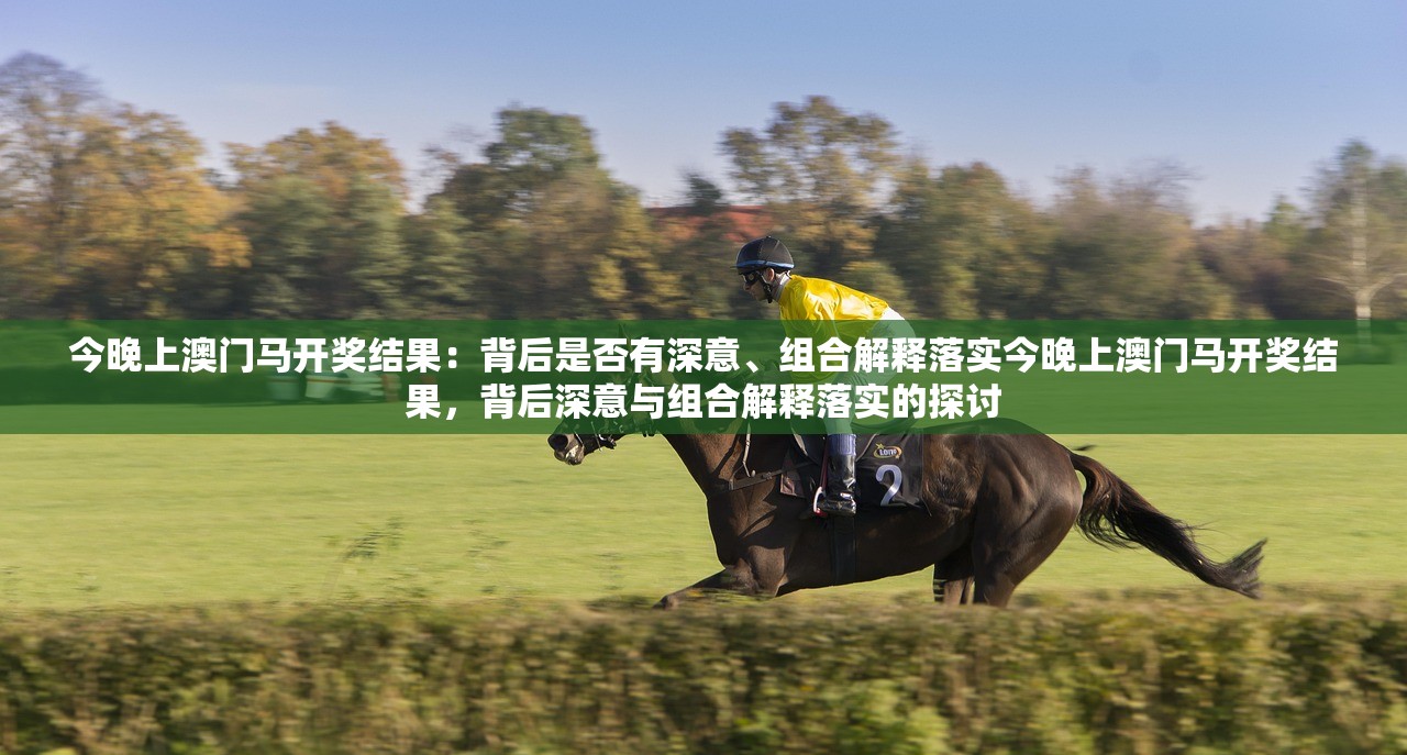 今晚上澳门马开奖结果：背后是否有深意、组合解释落实今晚上澳门马开奖结果，背后深意与组合解释落实的探讨