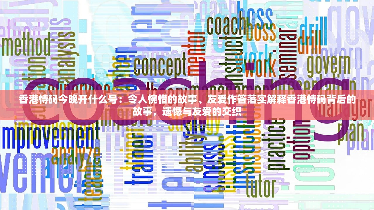 香港恃码今晚开什么号：令人惋惜的故事、友爱作答落实解释香港恃码背后的故事，遗憾与友爱的交织