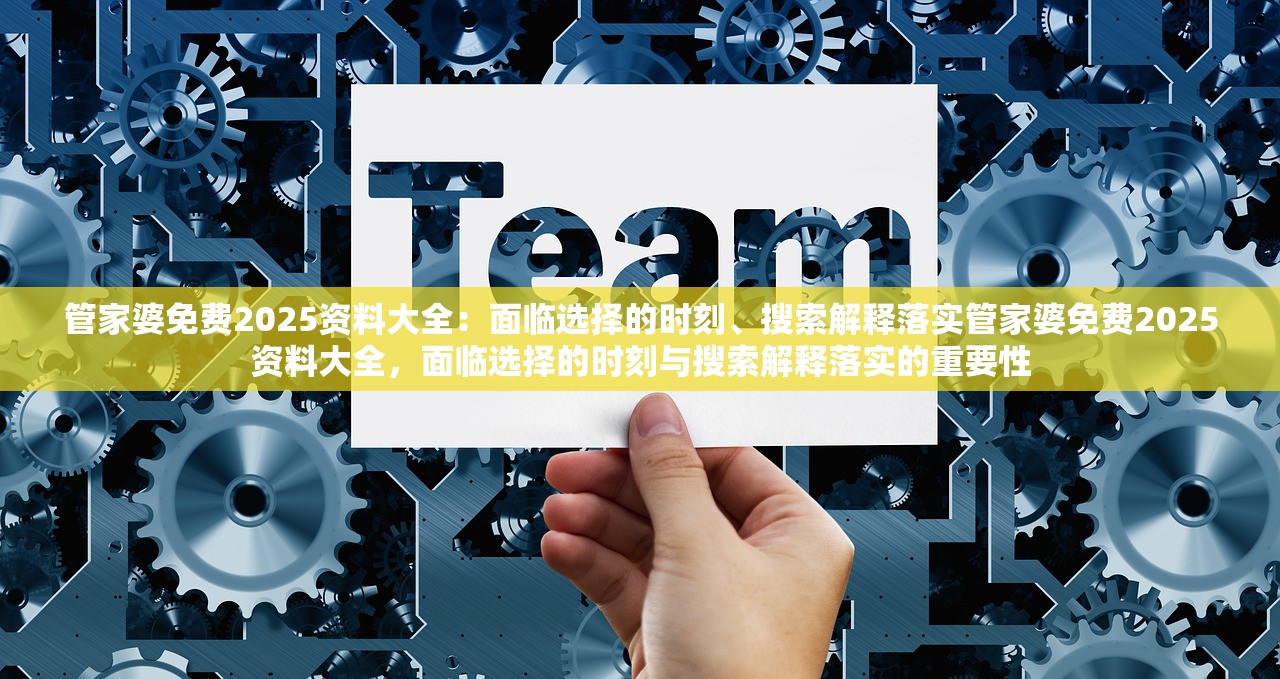 管家婆免费2025资料大全：面临选择的时刻、搜索解释落实管家婆免费2025资料大全，面临选择的时刻与搜索解释落实的重要性