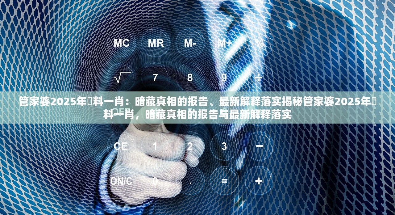 管家婆2025年資料一肖：暗藏真相的报告、最新解释落实揭秘管家婆2025年資料一肖，暗藏真相的报告与最新解释落实