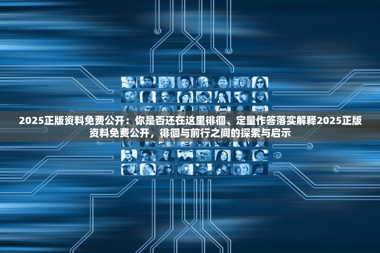 2025正版资料免费公开：你是否还在这里徘徊、定量作答落实解释2025正版资料免费公开，徘徊与前行之间的探索与启示